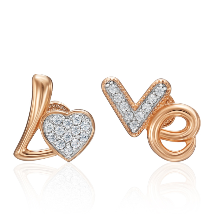 Золотые серьги с фианитами. Артикул 23707/01/1/1