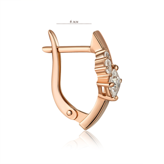 Золоті сережки з фіанітами. Артикул 23710/01/0/4907