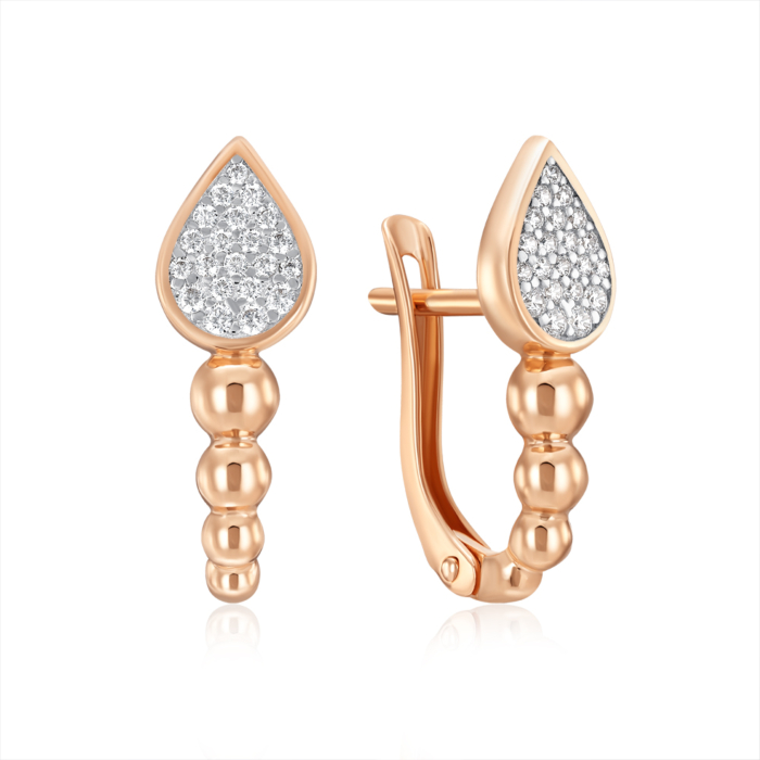 Золоті сережки з фіанітами. Артикул 23714/01/1/601