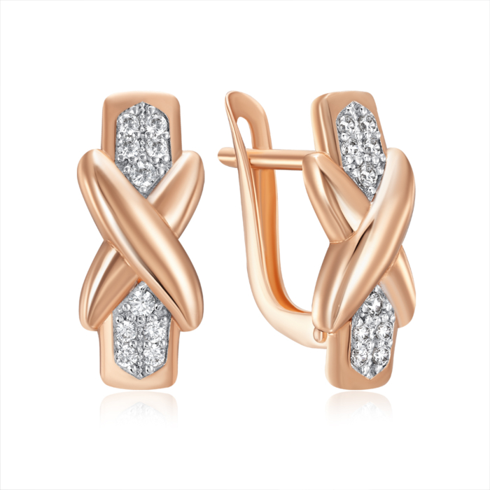 Золотые серьги с фианитами. Артикул 23716/01/1/43