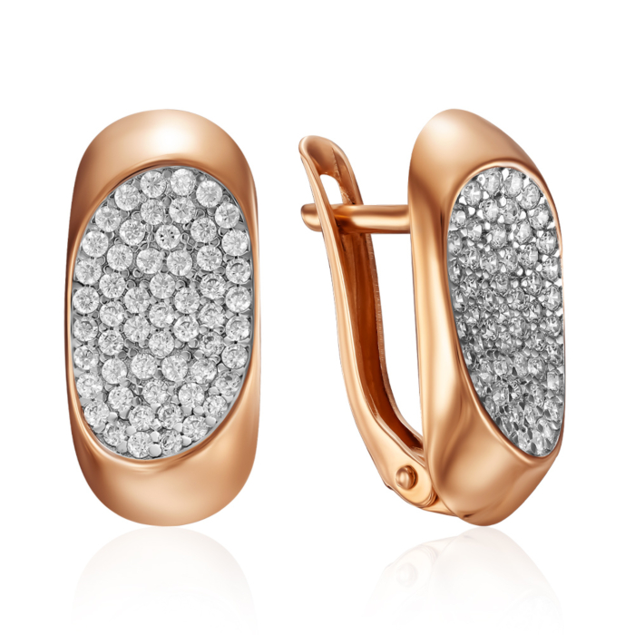 Золоті сережки з фіанітами. Артикул 23726/01/1/1