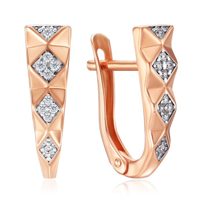 Золотые серьги с фианитами. Артикул 23727/01/1/1