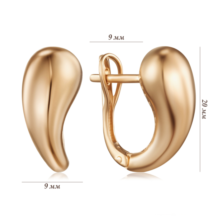 Золотые серьги без вставки 23731/01/0