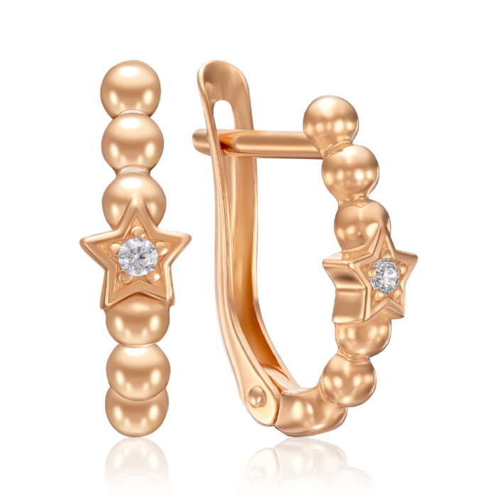 Золоті сережки з фіанітом 23734/01/0/3