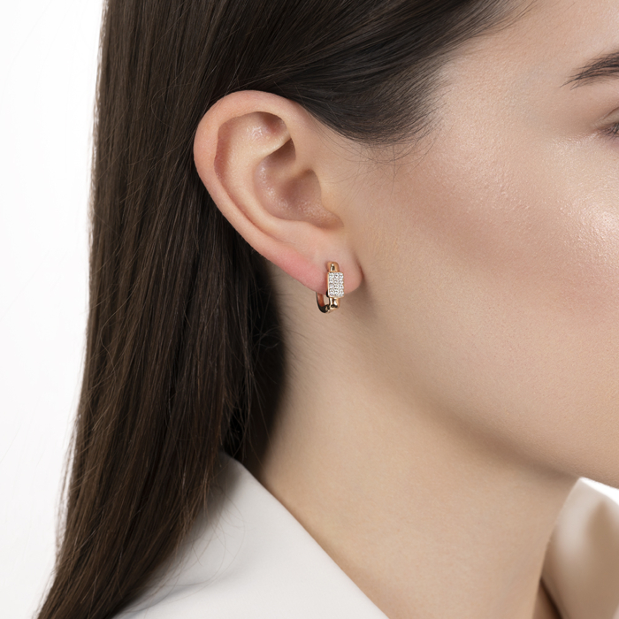 Золоті сережки з фіанітами. Артикул 23736/01/1/13