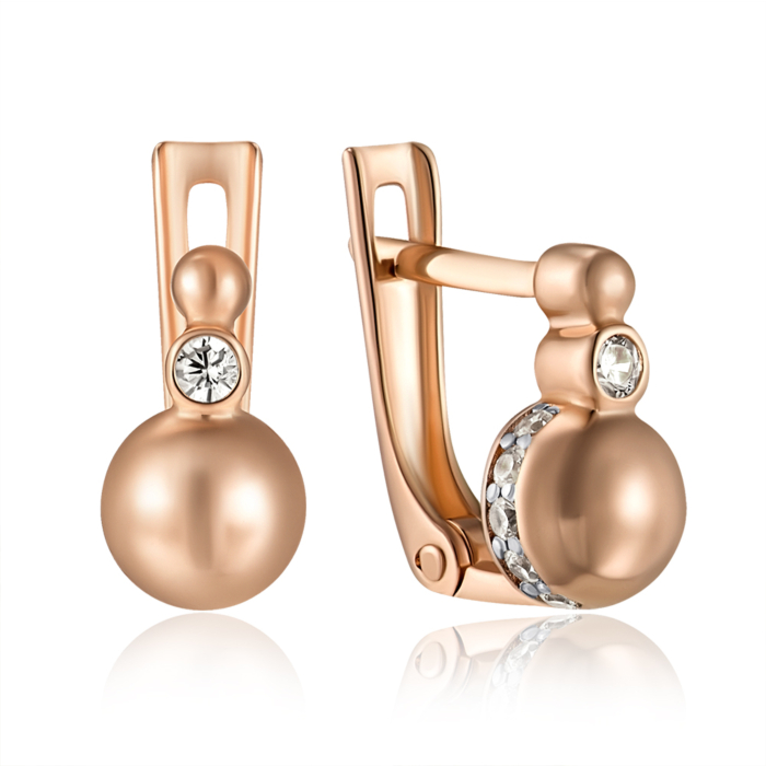 Золоті сережки з фіанітами. Артикул 23737/01/1/79