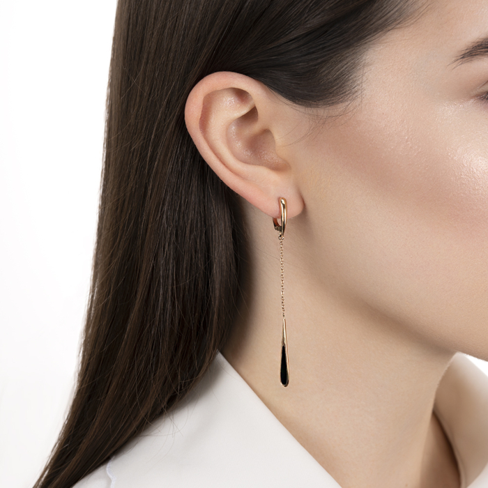 Золоті сережки з емаллю. Артикул 23741/01/0/389