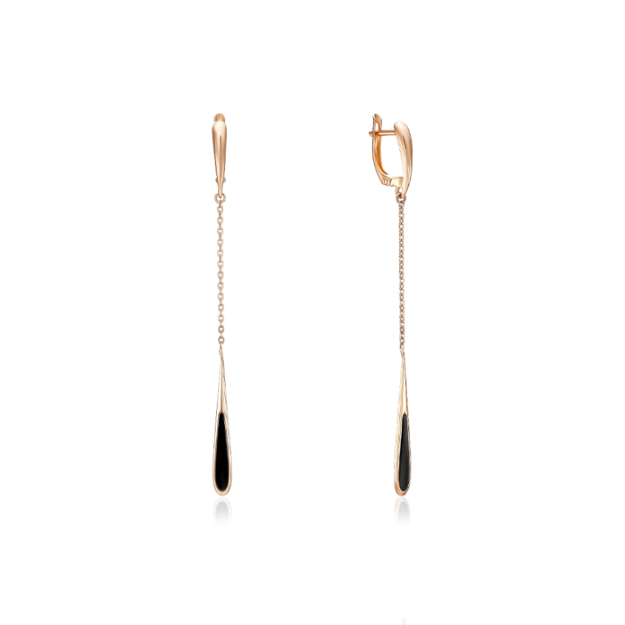 Золоті сережки з емаллю. Артикул 23741/01/0/389