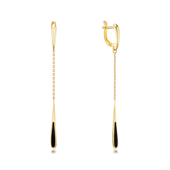 Золотые серьги с эмалью. Артикул 23741/03/0/389