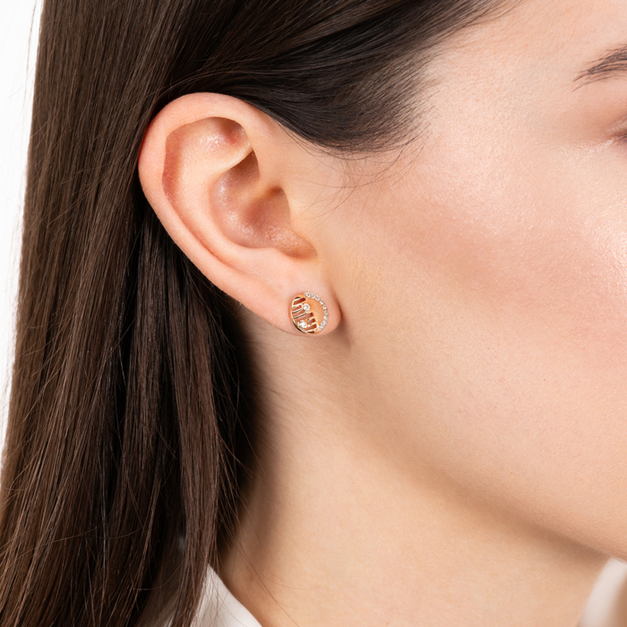 Золотые серьги с фианитами. Артикул 23744/01/1/75