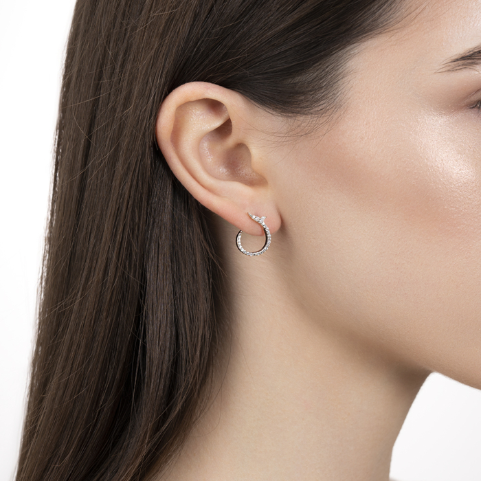 Серьги из красного золота с фианитами 23749/01/1/75