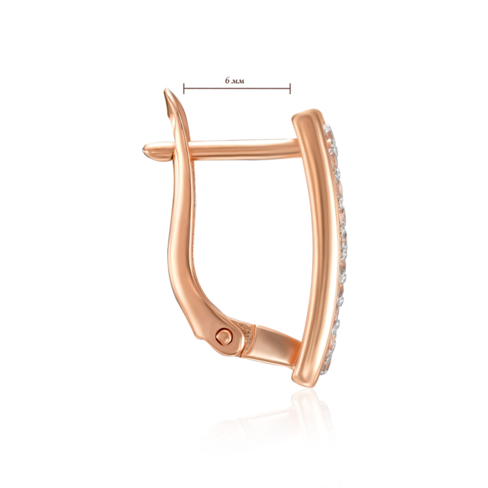 Золотые серьги с фианитами. Артикул 23757/01/1/3