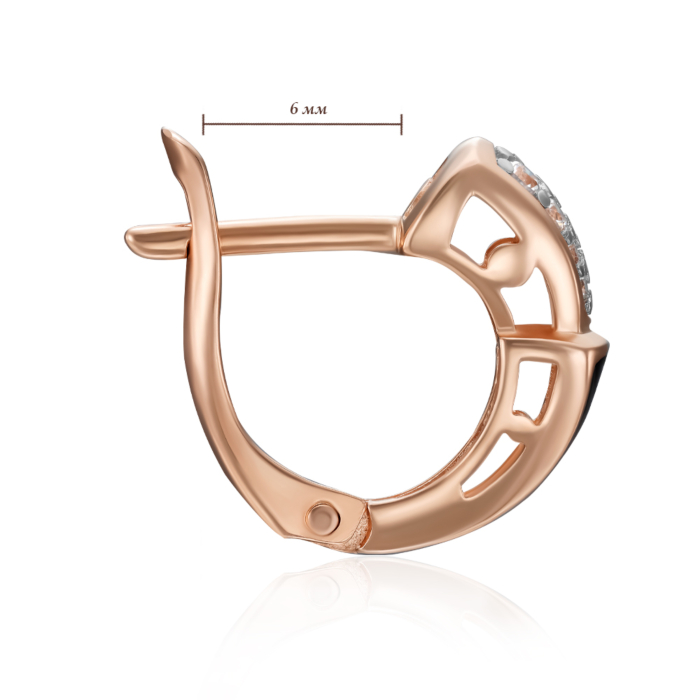 Золоті сережки з фіанітами та емаллю. Артикул 23760/01/1/2842