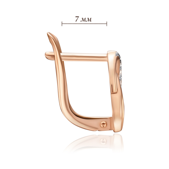 Золоті сережки з фіанітами. Артикул 23761/01/1/117