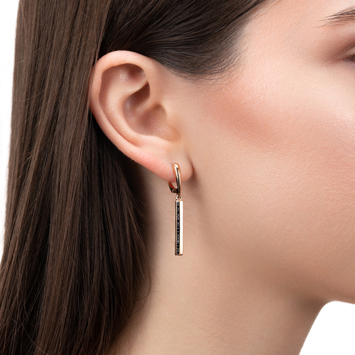 Золоті сережки з фіанітами. Артикул 23762/01/1/526