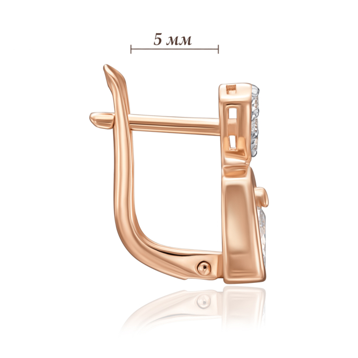 Золотые серьги с фианитами. Артикул 23765/01/1/18