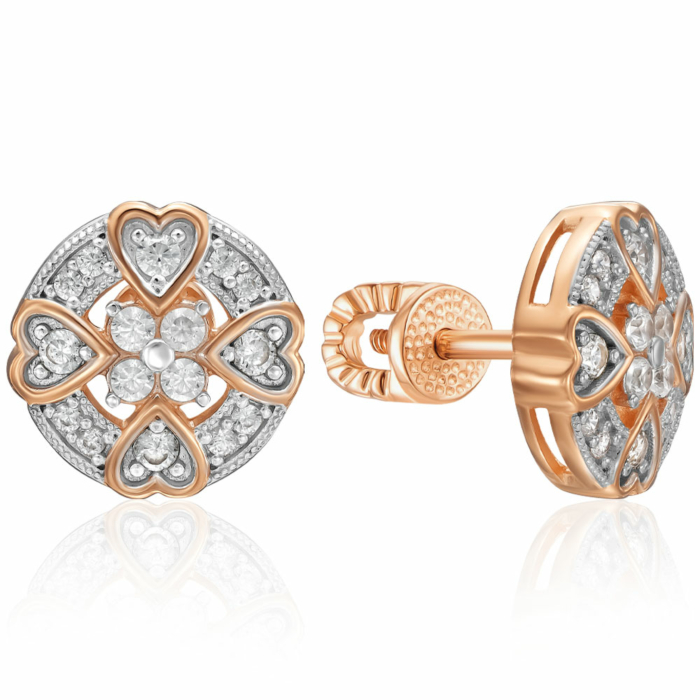 Золотые серьги с фианитами. Артикул 23770/01/1/79