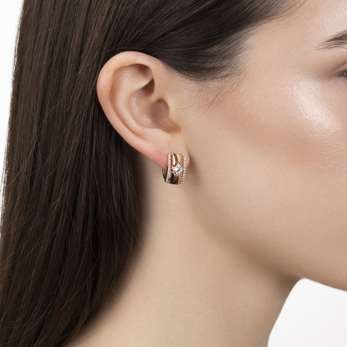 Серьги из красного золота с фианитами 23780/01/1/55