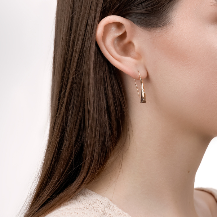 Золоті сережки з фіанітами. Артикул 23793/01/0/1