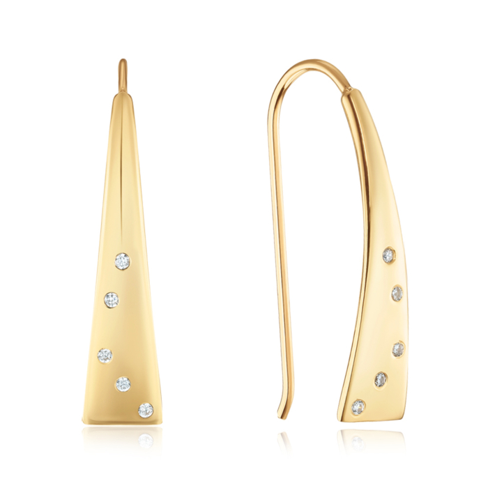 Золоті сережки з фіанітами. Артикул 23793/03/0/1