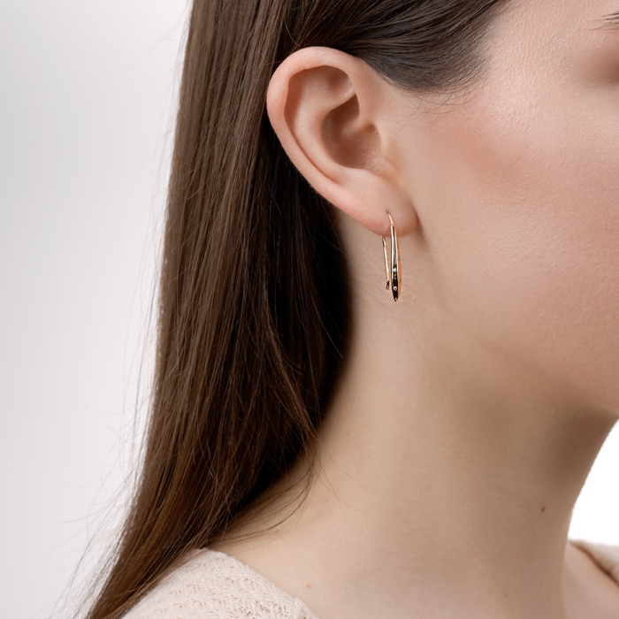 Золотые серьги с фианитами. Артикул 23794/01/0/1