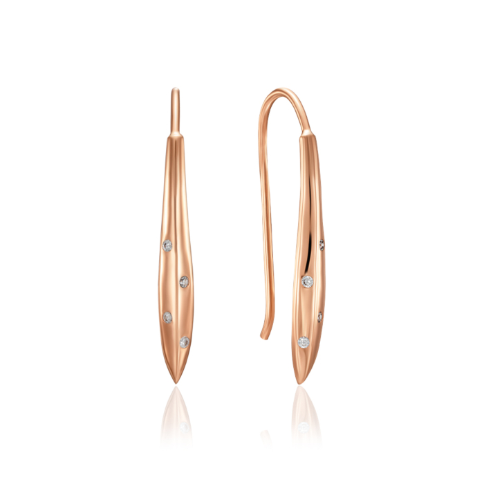 Золотые серьги с фианитами. Артикул 23794/01/0/1