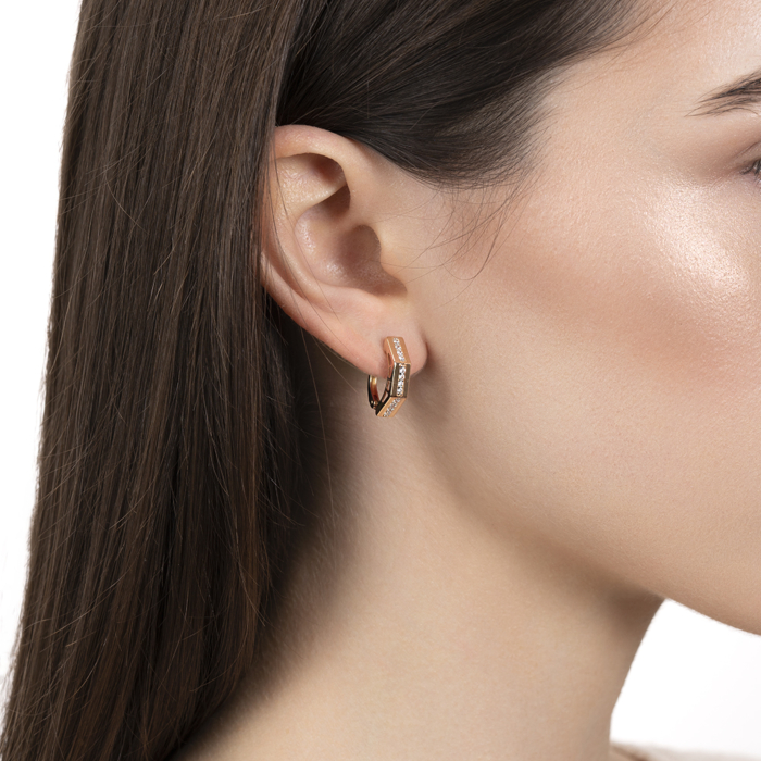 Золотые серьги с фианитами. Артикул 23796/01/1/13