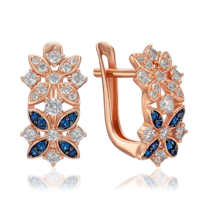 Золоті сережки з фіанітами. Артикул 23805/01/1/4983