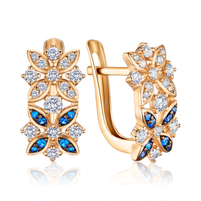 Золоті сережки з фіанітами 23805/08/1/4983