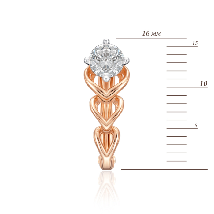 Золотые серьги с фианитом. Артикул 23811/01/1/29