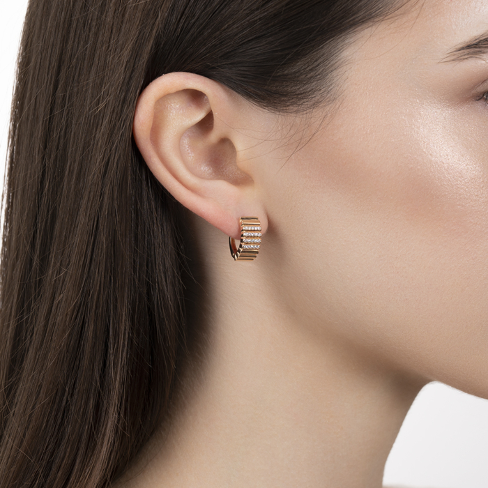 Золоті сережки з фіанітами. Артикул 23816/01/1/1