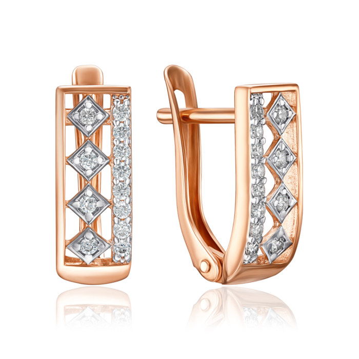 Золотые серьги с фианитами. Артикул 23820/01/1/13