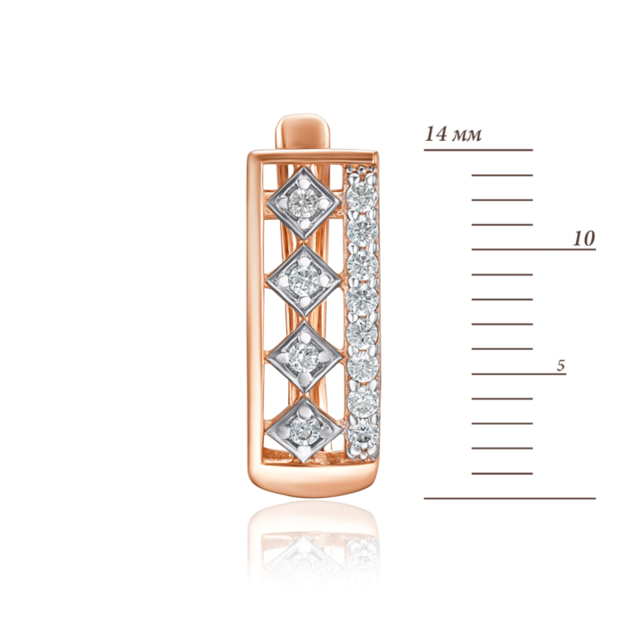 Золотые серьги с фианитами. Артикул 23820/01/1/13