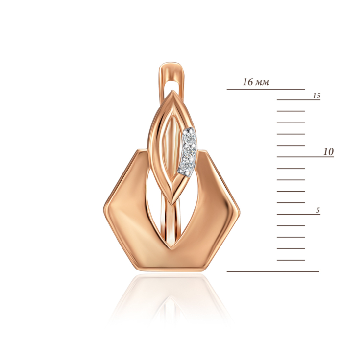 Золоті сережки з фіанітами. Артикул 23824/01/1/1