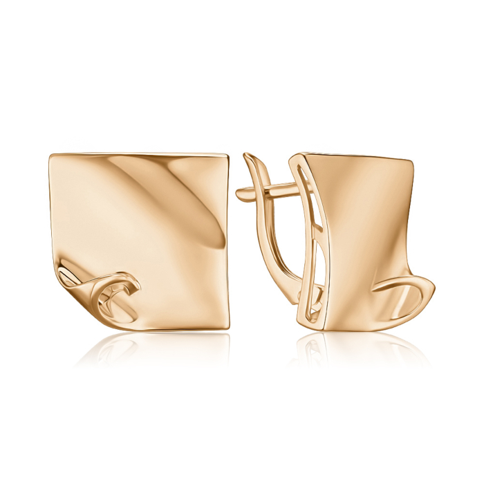 Золотые серьги без вставки 23831/01/0