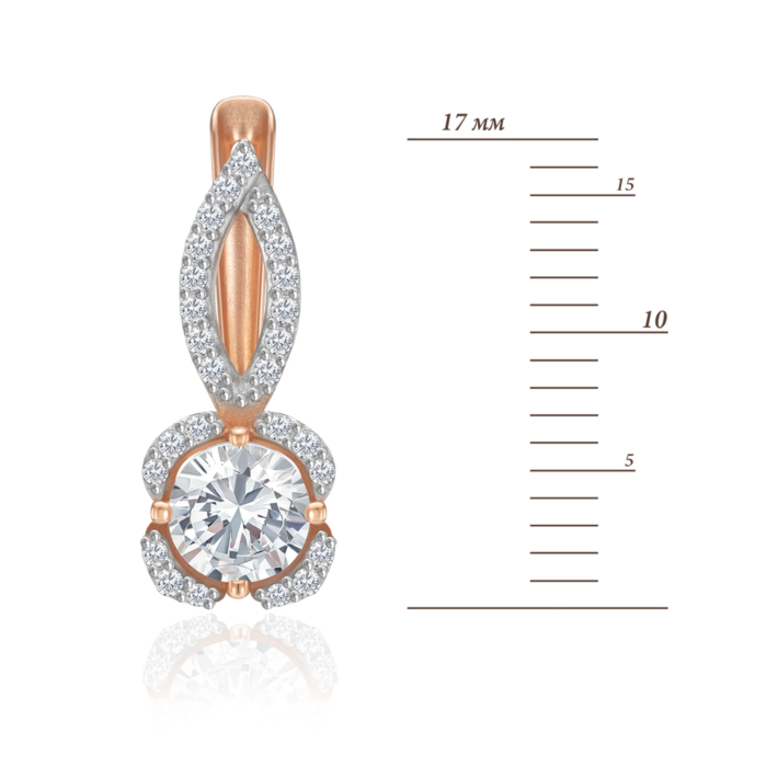 Золоті сережки з фіанітами. Артикул 23835/01/1/2768