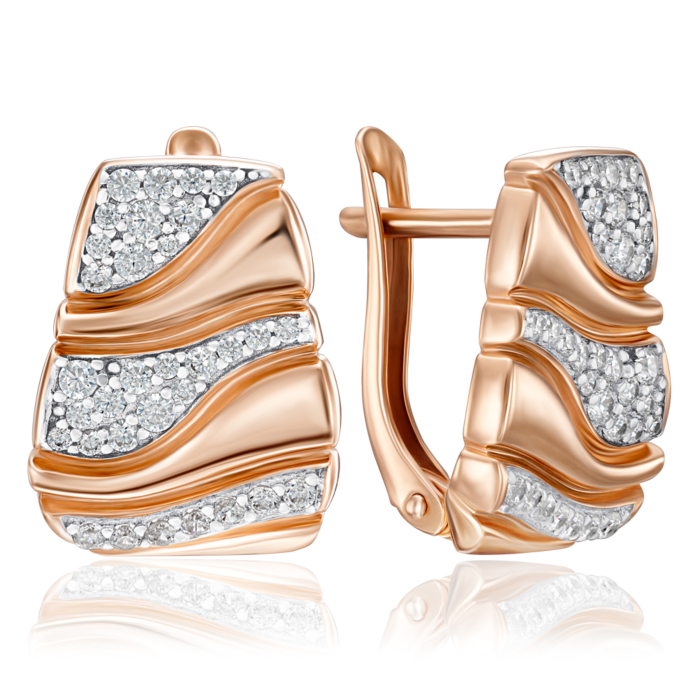 Золоті сережки з фіанітами. Артикул 23836/01/1/698