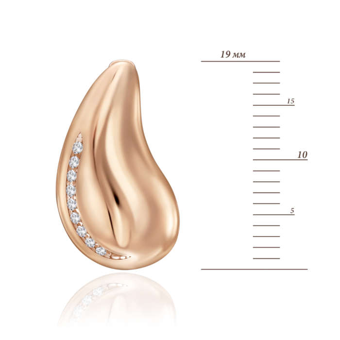 Золоті сережки з фіанітами. Артикул 23837/01/0/36