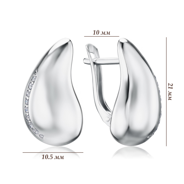 Золоті сережки з фіанітами 23837/02/1/36