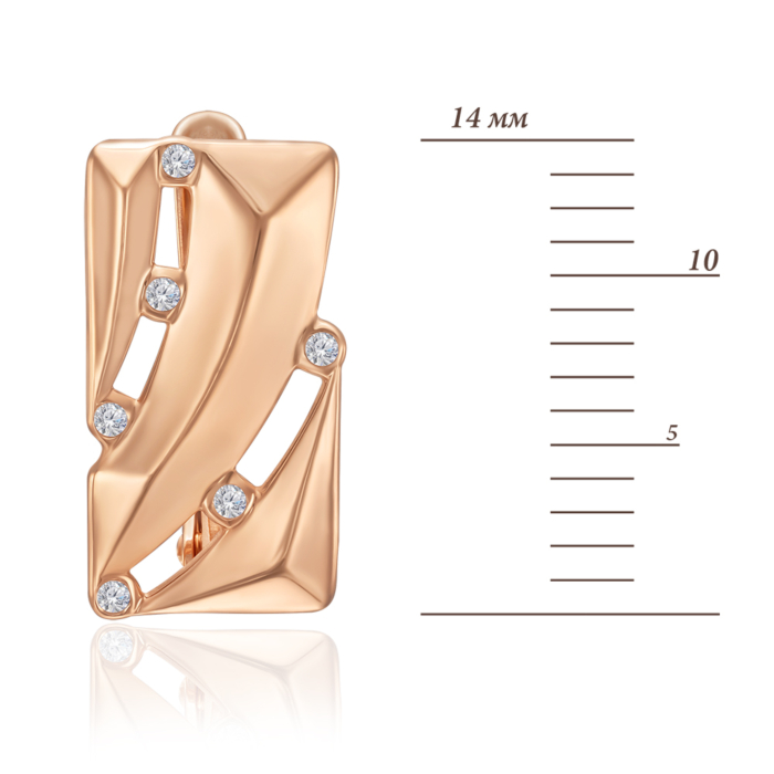 Золоті сережки з фіанітами. Артикул 23842/01/0/1