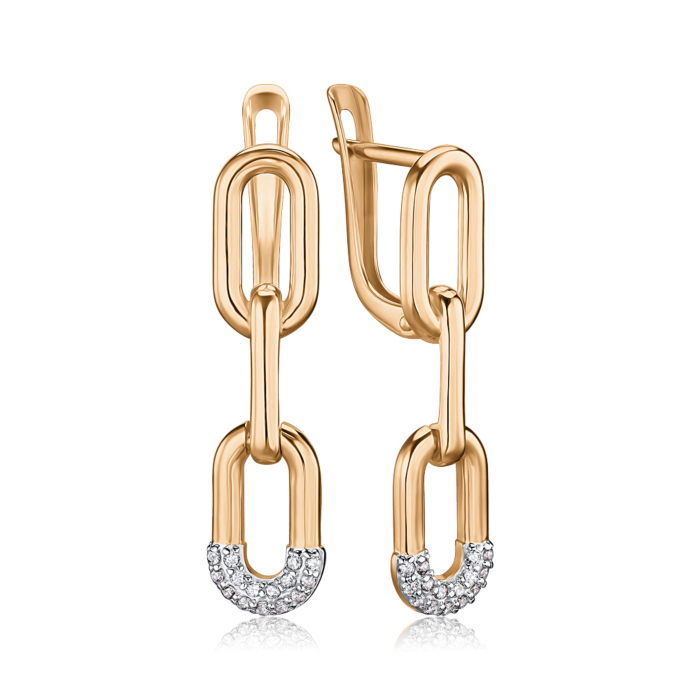 Золоті сережки з фіанітами 23849/01/1/1