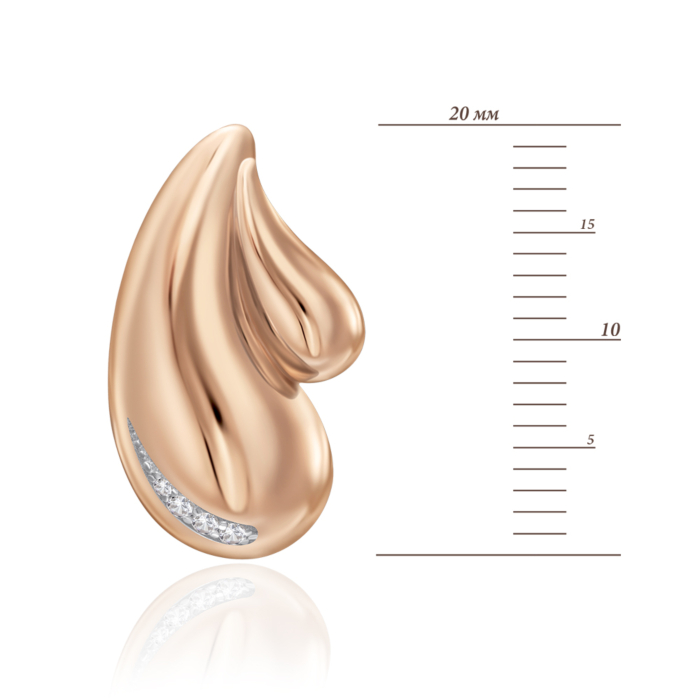 Золоті сережки з фіанітами. Артикул 23856/01/1/36