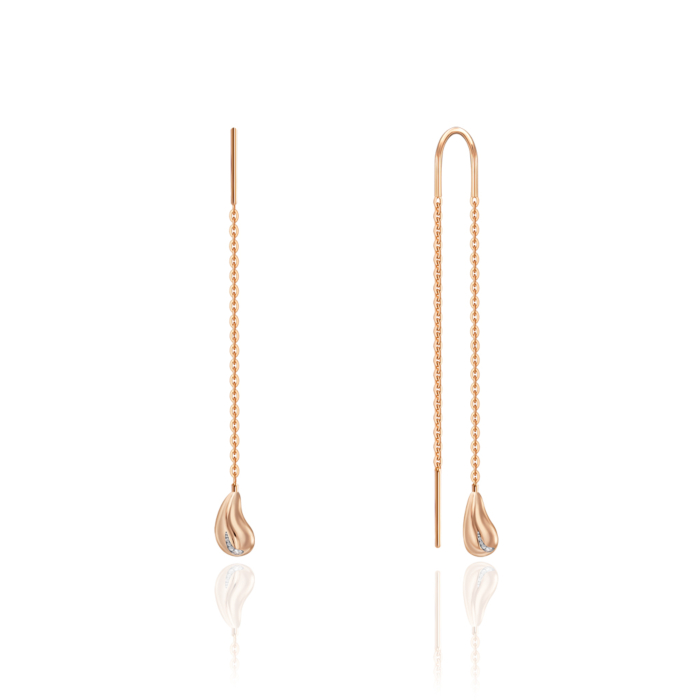 Золоті сережки з фіанітами. Артикул 23860/01/1/1