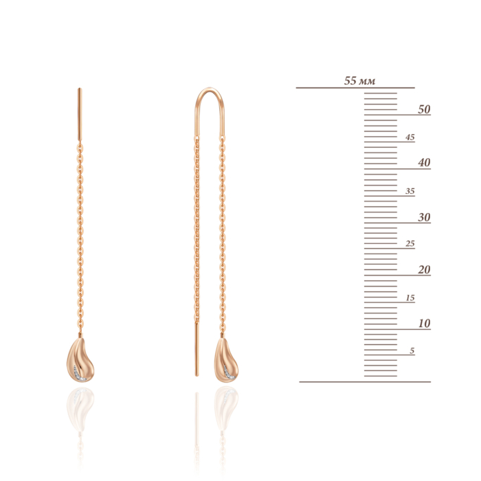 Золоті сережки з фіанітами. Артикул 23860/01/1/1