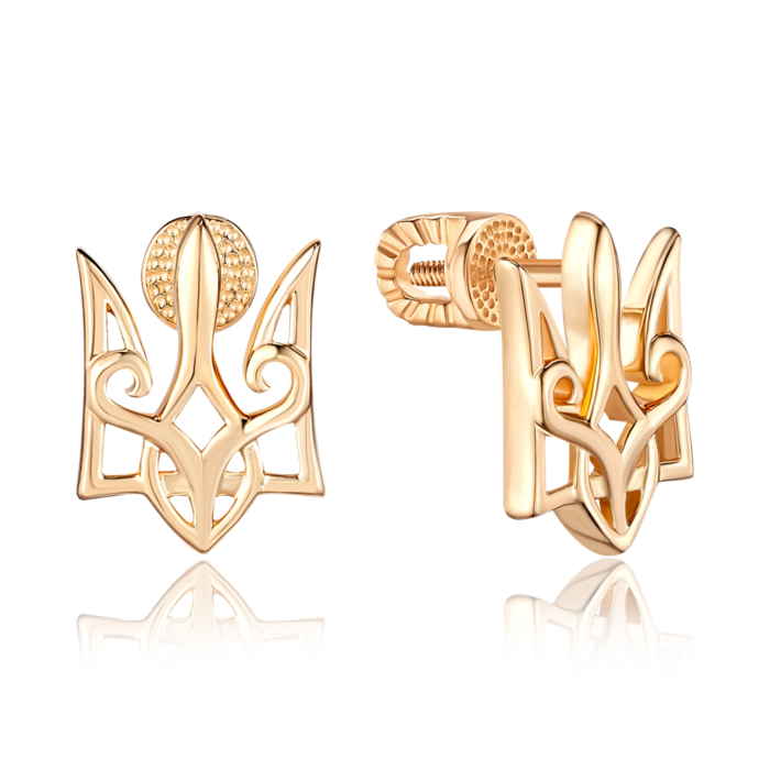 Золотые серьги без вставки. Артикул 23863/01/0