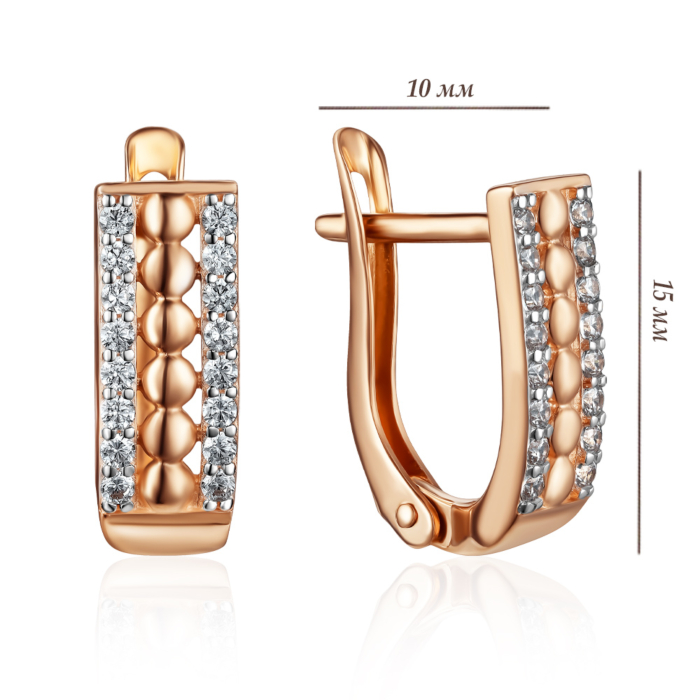 Золоті сережки з фіанітами. Артикул 23868/01/1/13