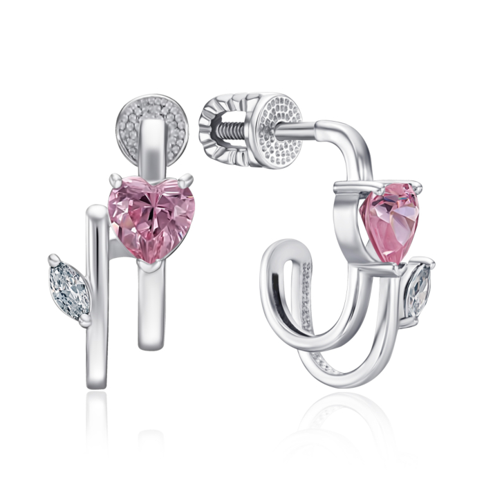 Золотые серьги с фианитами. Артикул 23883/02/1/21240