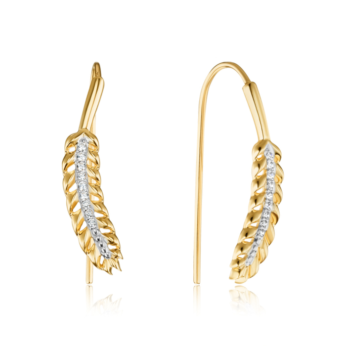 Золоті сережки з фіанітами. Артикул 23889/03/1/323