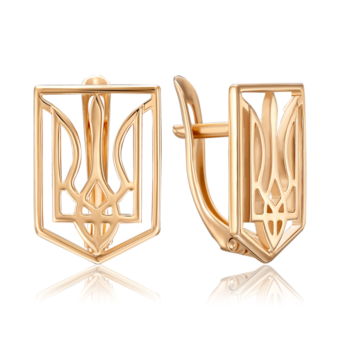 Золотые серьги без вставки. Артикул 23901/01/0