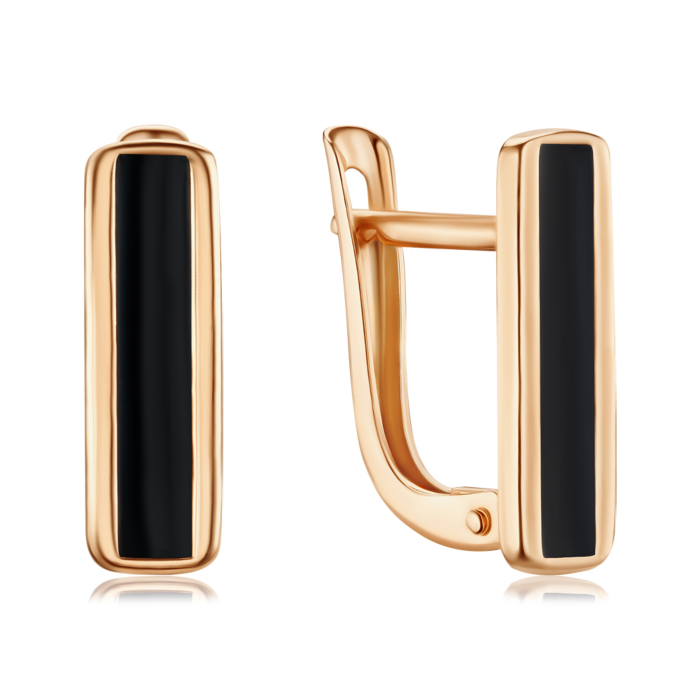 Золоті сережки з емаллю. Артикул 23951/01/0/389